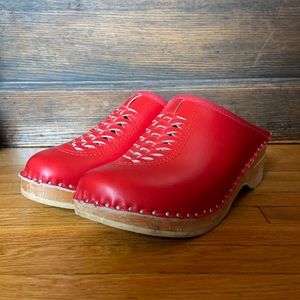 Red Troentorp clogs size 38